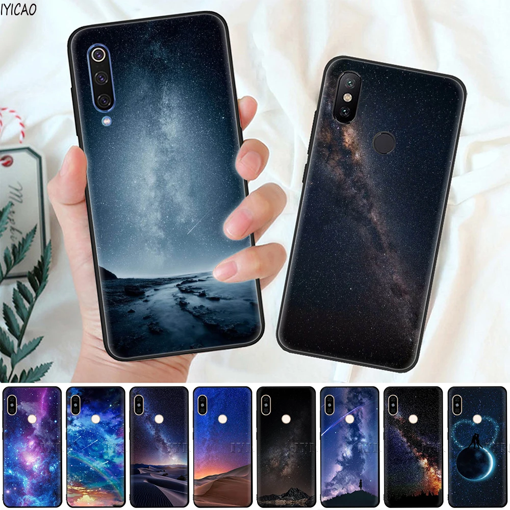 IYICAO Glittering Stars Soft Case for Xiaomi Mi 10 A3 A2 Lite A1 CC9 CC9E 9T 9 8 6 SE Pro F1 Max 3 5X 6X MiA1 MiA2 |