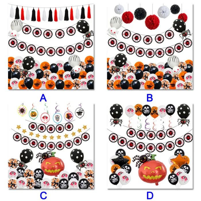 Воздушный шар на Хэллоуин набор ужасов струйка латекса воздушный шар глаз Шарм флаг "Хэллоуин" карнавальный костюм зомби украшения XH8Z