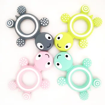 

BPA Free Silicone Teethers Food Grade Tiny Rod Teething Necklace Baby Shower Gifts Cartoon Animals Teether
