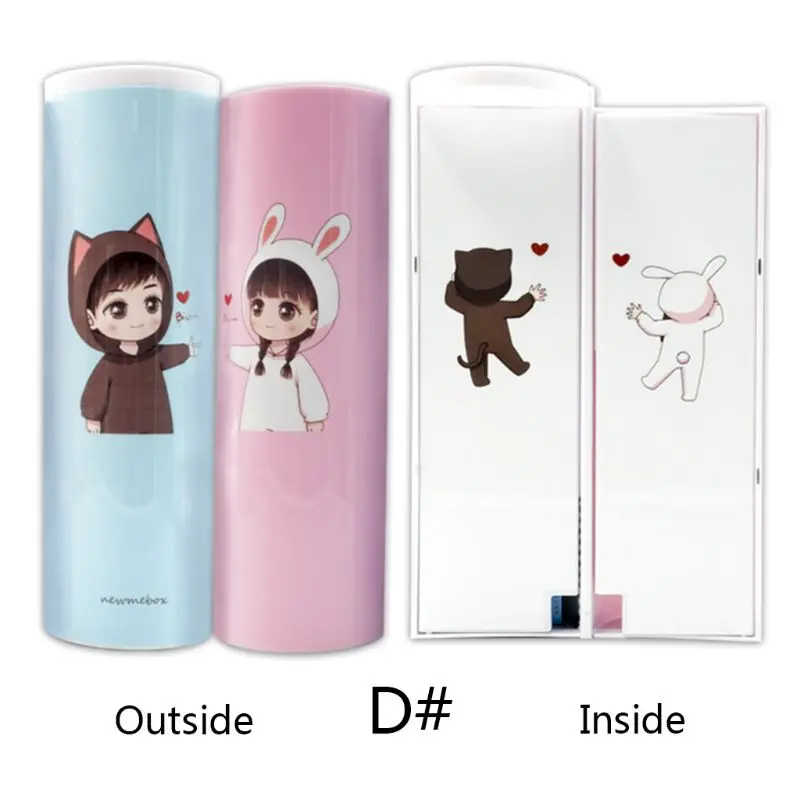 Creative Whiteboard Pencil Case With Solar Calculator Magnetic Switch Kawai Cartoon Pen Box School - Цвет: D