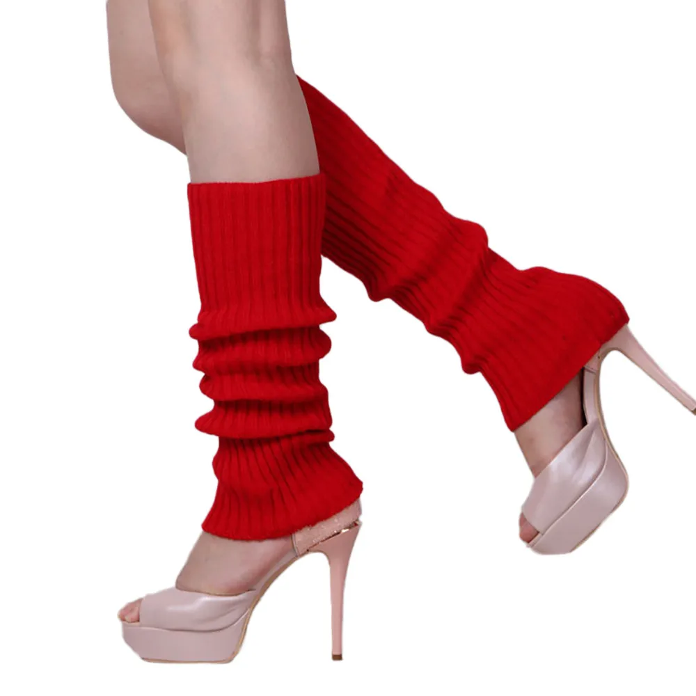 Зимние носки гетры для девочек мягкая защита лодыжки Красочные 1 пара подходят для спорта женские модные удобные осенние однотонные - Цвет: Red