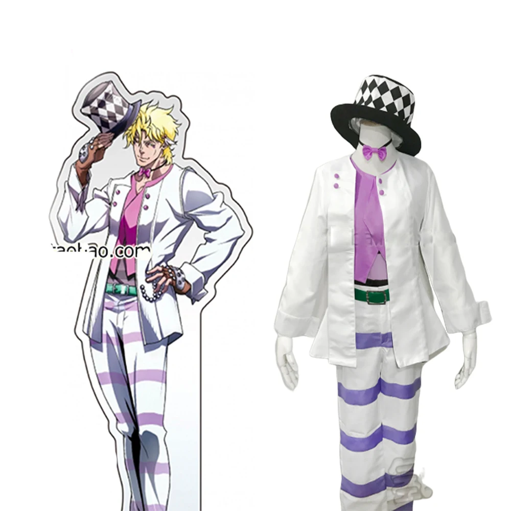 

Cosplaylegend Anime JOJO JoJo's Bizarre Adventure Caesar Anthonio Zeppeli Cosplay Costume white version Halloween costume outfit