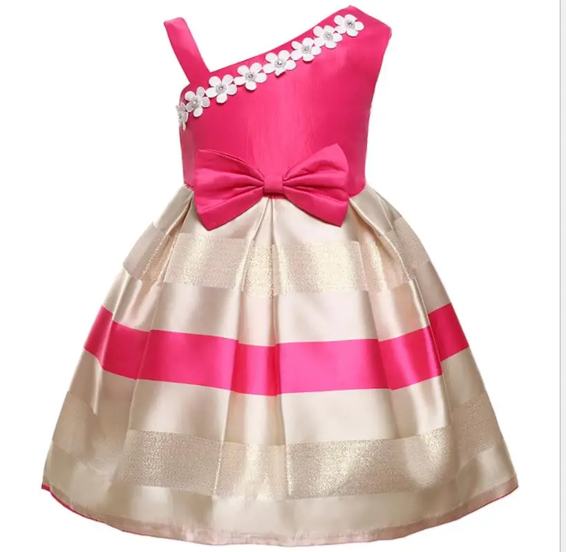 Розово-красный Новинка года; распродажа; vestido infantil; детское платье с бабочками для девочек на свадьбу; платье с цветочным узором для девочек; платье принцессы для торжеств; платье на выпускной; платье на день рождения для маленьких детей - Цвет: Розово-красный