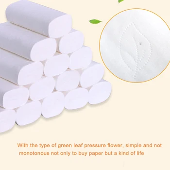 

4-layer 14 Rolls Raw Wood Pulp Toilet Paper Bulk Rolls Bath Tissue Paper Household Bathroom Soft Roll Paper