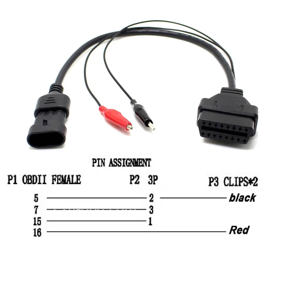 Для FIAT для Lancia для Alfa Romeo 3 Pin 3 Pin папа к OBD OBD2 Женский автомобильный диагностический инструмент DLC 16 Pin 16 Pin диагностический