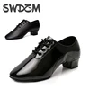SWDZM Men Latin Dance Shoes Sports Black Low Heels Ballroom Dancing Shoes MEN Boys Tango Rumba Modern Jazz Shoes SIZE 26-45