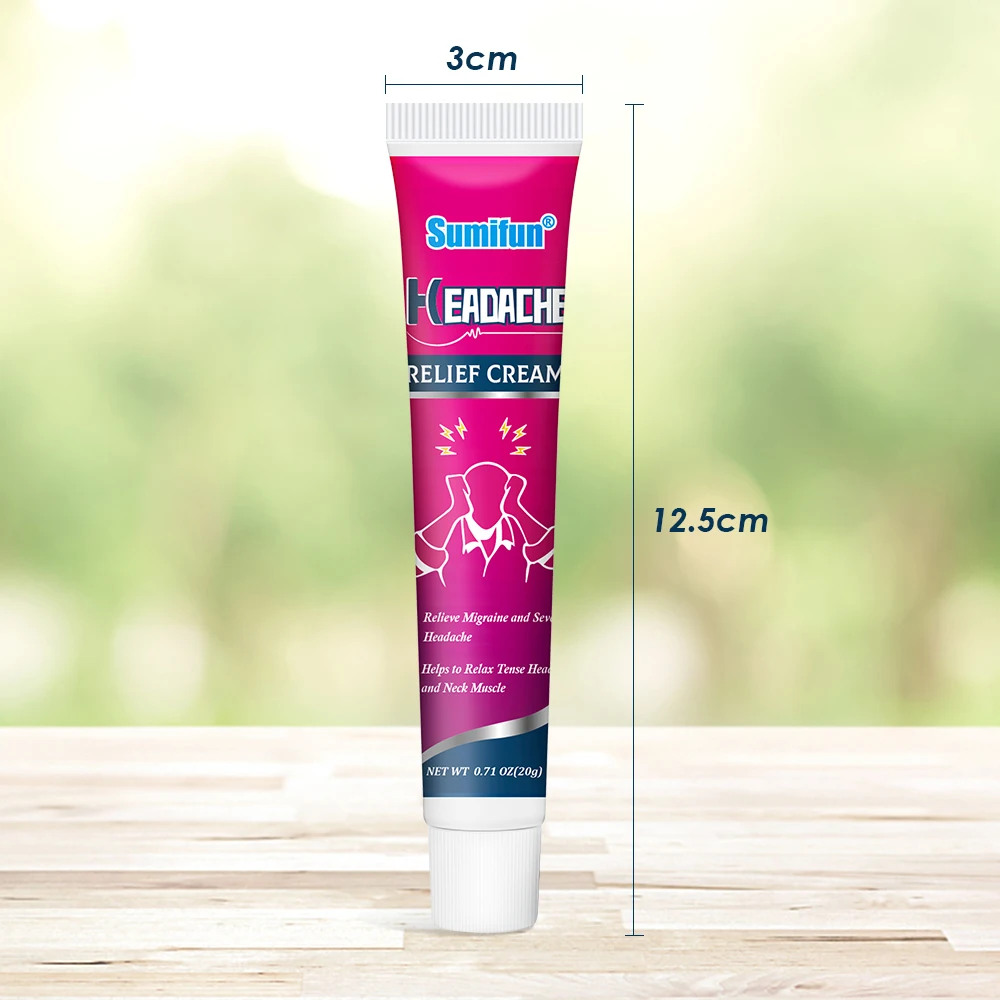 20g Sumifun Headache Relief Cream Treatment Nerve Pain Medical Plaster Migraine Dizziness Neuralgia Ointment Anti-stress Massage