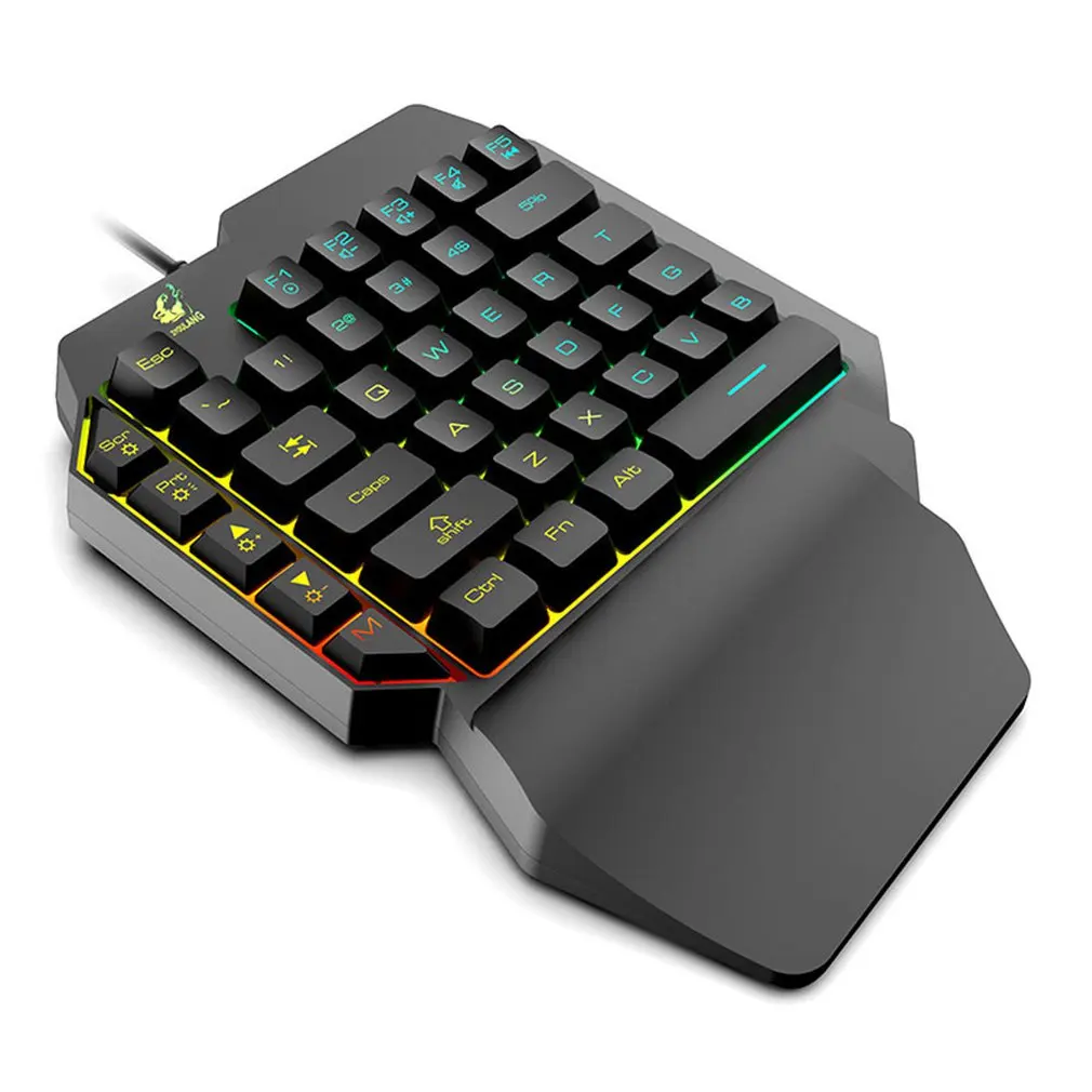  Waterproof Left Hand Colorful One-Handed Keyboard God Throne Left Hand =Feel Game Keyboard