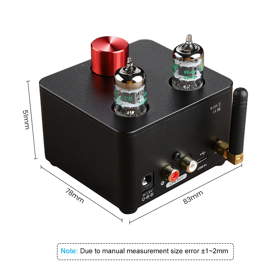 bass amp TILEAR Tube-08 Bluetooth QCC3034 TPA6120 Decoder Headphone Amplifier ES9023 USB DAC AUX WithTreble Bass Mid Adjust Amp 3000 watt amp