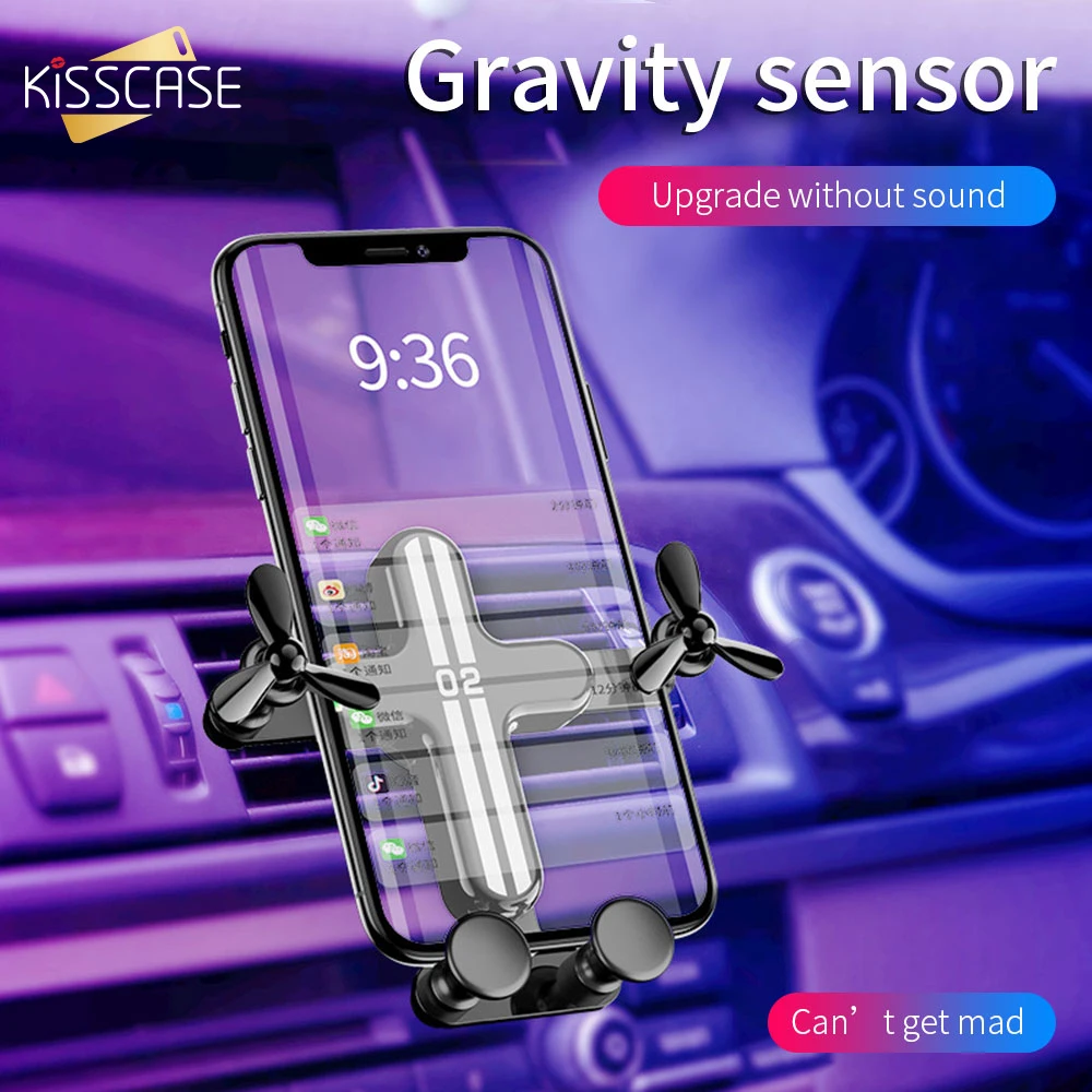 KISSCASE Flugzeug Schwerkraft Auto Telefon Halter Für iPhone 11 7 X Air Vent Outlet Clip Halter Air