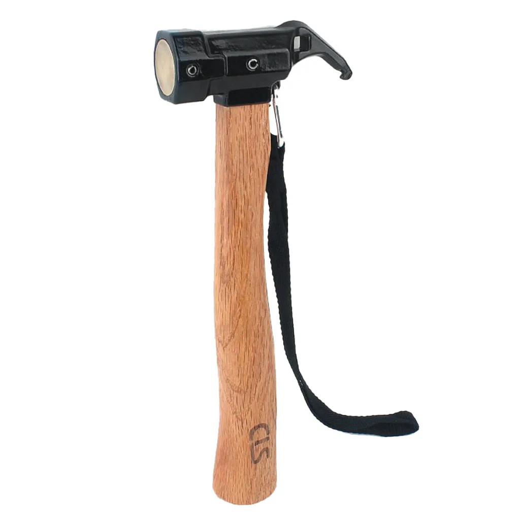 

Camping Hammer Tools Rubber Handle Durable Stainless Steel Head Tent Pegs Nails Puller, 35mm Diameter Hitting Surface