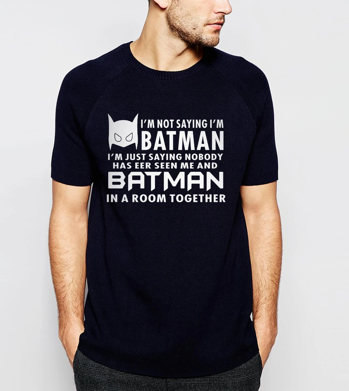 Мужская футболка с коротким рукавом I'm Not Say Batman летняя хлопковая Футболка в