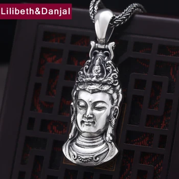 

Men Women Pendant Real Pure 925 Sterling silver Jewelry Lucky Buddha Creative Guanyin Bodhisattva Necklace Pendant 2020 New P12