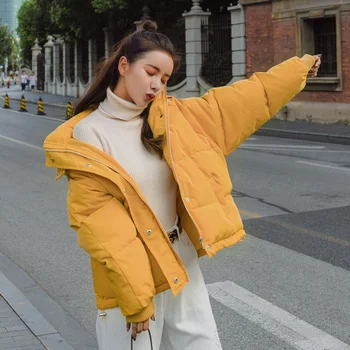 

Winter Cotton Padded Short Parkas Coats Women Hooded Thicken Puffer Jacket Female Plus Size 2019 Solid Warm Casual Ladies Coat