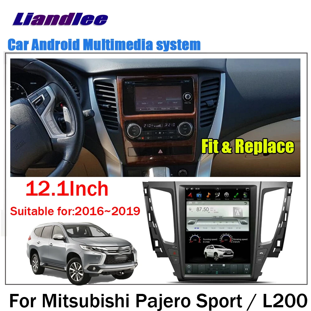 Liandlee Android для Mitsubishi Pajero Sport L200~ Tesla стиль автомобильный экран стерео Carplay gps Navi навигация карта медиа