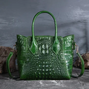 

2020New Women's Handbag Vintage Crocodile Full-Grain Leather Women's Large Capacity Tote Bag designer handbags high quality bags