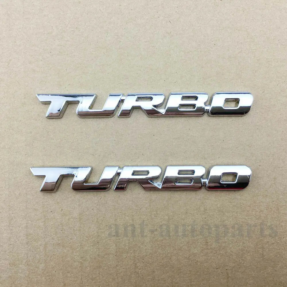 

2pcs Car Turbo Alloy Metal Auto Trunk Lid Tailgate Stickers Badges Emblems Decal