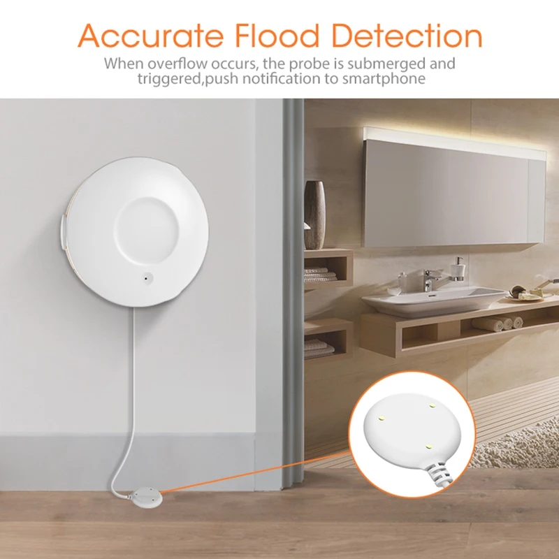 Tuya ZigBee 3 0 детектор утечки воды Встроенный датчик потока уведомления