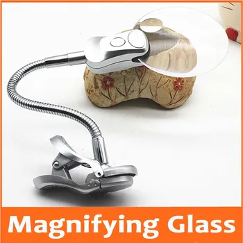 

6X High-definition Stand Style Magnifier Magnifying Glass with a 2 LED Light 360 Degrees Mobile Phone Repair and Reading