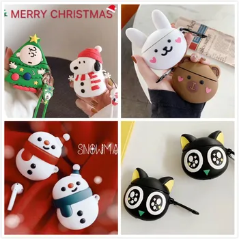 

3D Earphone Case For AirPods 2 Case Silicone Christmas Cute Cartoon Protector Headphone/Earbods Cover for Apple Air pods Case 1