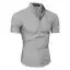 Мужская приталенная рубашка с коротким рукавом стильные официальные топы Мужские повседневные с коротким рукавом пуговицы для рубашки верхняя одежда однотонного размера плюс W3 - Цвет: Серый