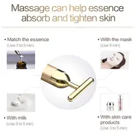 24k Gold Face Lift Bar Roller Vibration Slimming Massager Facial Stick Facial Beauty Skin Care T Shaped Vibrating Tool with Bag 5