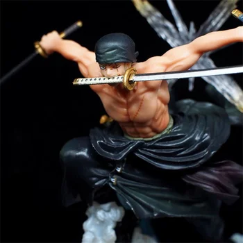 ロロノア・ゾロ モンキー・D・ルフィ ポートガス・D・エース ヴィンスモーク・サンジ フィギュア Anime One Piece Ronoa Zoro Ghost 3D2Y Three-knife Ghost Cut Ver. Sauron PVC Action Collection Figure Model Gift 17cm 2