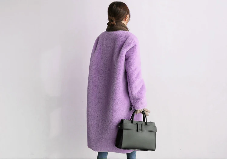 Пальто с искусственным мехом Для женщин осень-зима элегантная длинная норка мех пальто обувь с плюшевой подкладкой, женский плащ