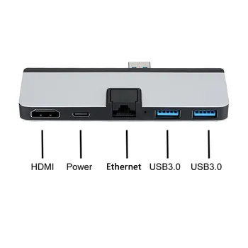 

Type-C USB-C to HDMI & Dual USB3.0 OTG & RJ45 Gigabit Ethernet & Power Adapter for Surface Pro 7