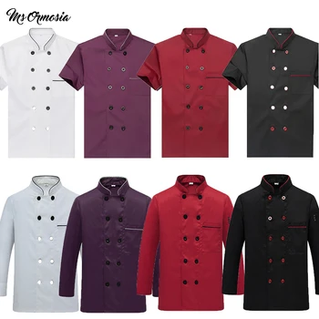 

quality for Unisex Chef Uniform Food Service Cook Jacket Coat Solid Man Kitchen Restaurant Bakery Clothing Shirt Chef uniform