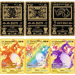 Cartes Pokemon en métal, carte V, PIKACHU, Charizard, doré, Collection, cadeau, jeu pour enfants, nouvelle Collection 2022, Y14 Y40 