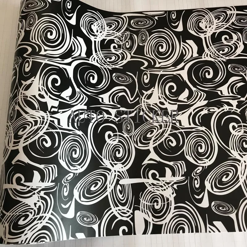 BLACK WHITE CAMO VINYL STICKER FILM
