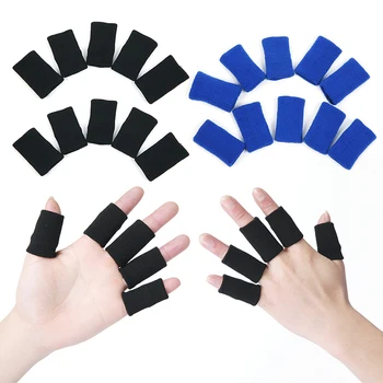 

2 Colors 10 PCs New Nylon Sports Basketball Flexible Finger Sets Guard Support Arthritis Wrap To Reduce The Hurts