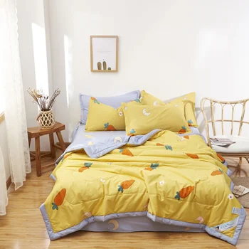 

Cartoon Carrot Summer Quilt Soft Cotton Children Air Conditioned Comforter Duvet Washable Kids Students Summer Blanket Bed Quilt