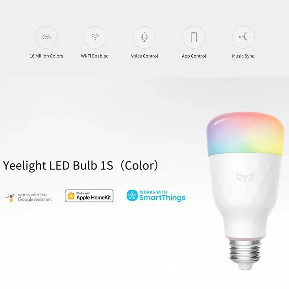 Smart led bulb 1s color. Yeelight smart led bulb. xiaomi yeelight 1s. yeelight color bulb.