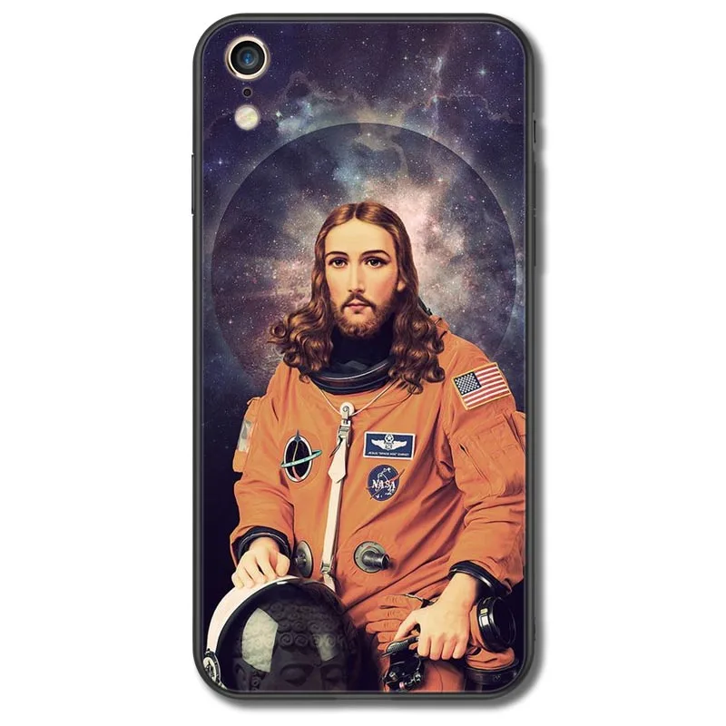 

Jesus Christ Astronaut Holy Space Print Soft silicone TPU phone Case For iPhone X XS MAX Xs SE 5 5s 6 6s Plus 7 7 Plus 8 8Plus