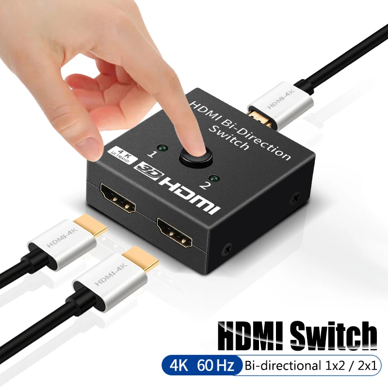 4K HDMI переключатель с 2 портами двунаправленный HD 3D HDR HDCP сплиттер порты Sup Ультра