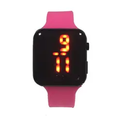 Новые модные спортивные часы квадратный светодиодный для мальчиков и девочек повседневные наручные часы студенческие красные цифровые