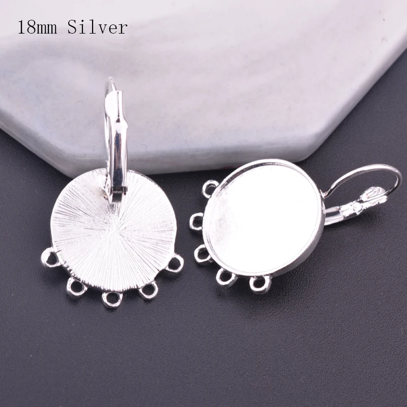 Boucles D'oreilles Argentées Avec Cabochon Danse - 18mm - Acier Inoxydable