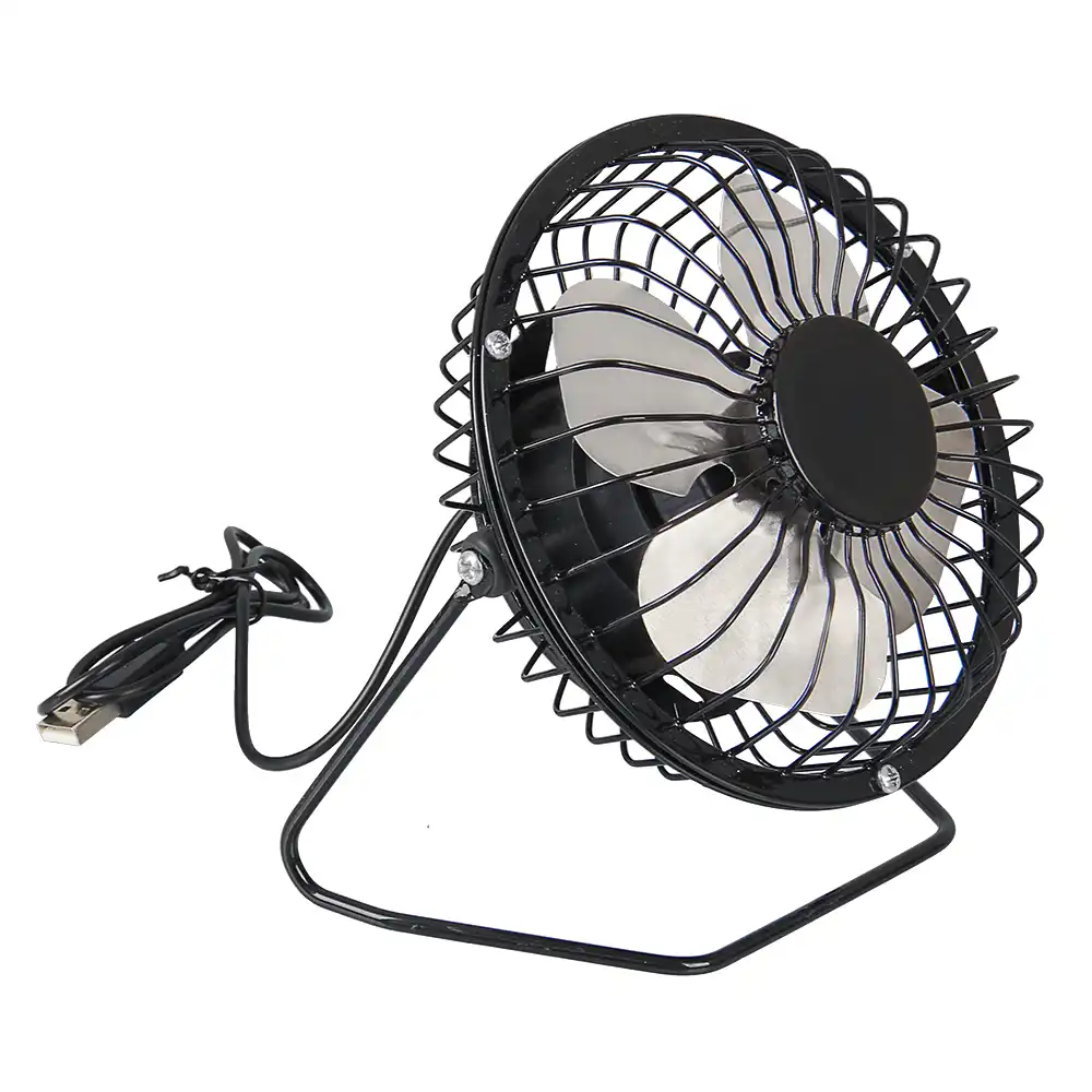 4 Inch Usb Electric Desk Fan Full Black Leaf Mini Electric Fans Desktop Office Silent Iron Small Fan Usb Rechargeable Battery Home Automation Kits Aliexpress