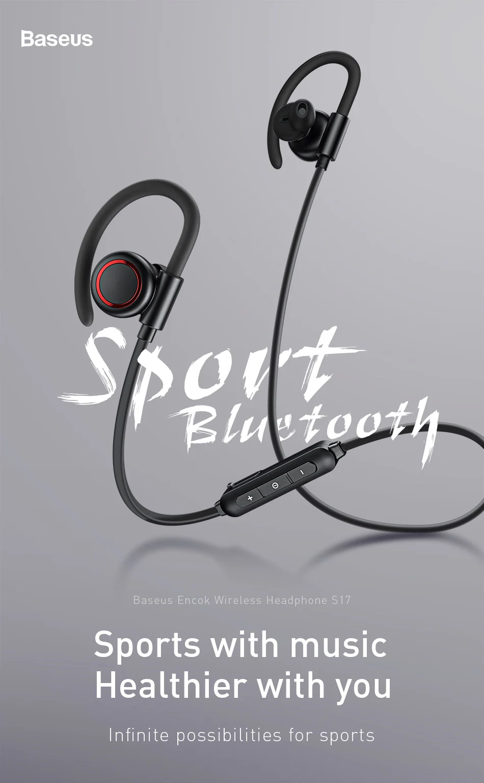 Baseus S17 беспроводные Bluetooth наушники V5.0 Спортивная гарнитура с микрофоном магнитные стерео басовые Беспроводные наушники с шумоподавлением