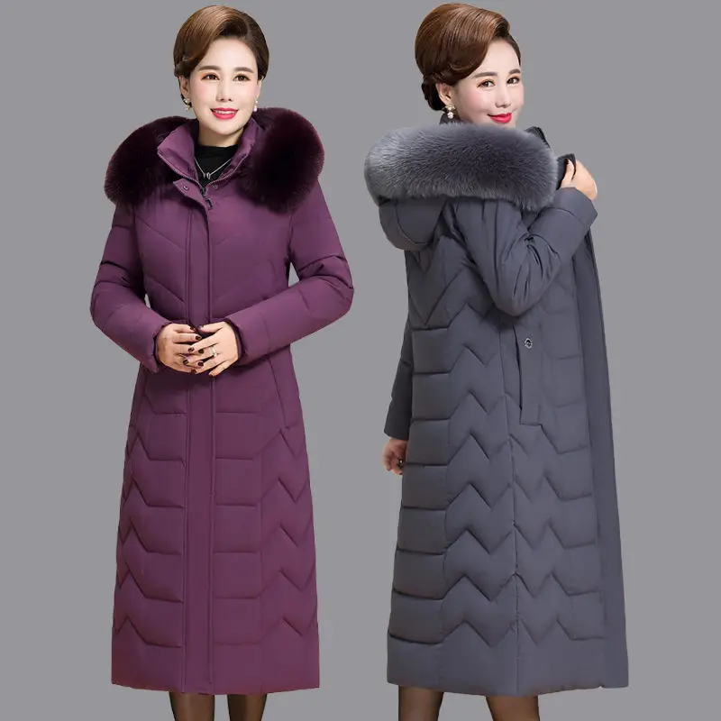 5XL 7XL зимняя куртка женские парки меховой воротник хлопковая стеганая куртка утепленные Длинные парки пальто размера плюс куртки пальто C5933