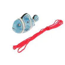 Переносной прибор форма рыбы 6 отверстий окарина керамический синий музыкальный ремешок