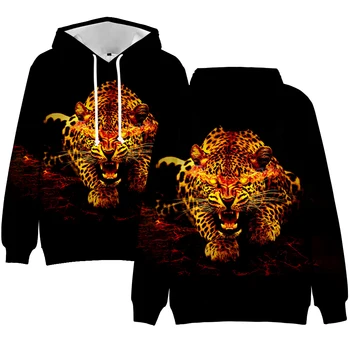 

Kpop Personality Hoodie Leopard 3D Men/Women Harajuku Hoodies Designer teenage Hoodie animal High Quality Leopard print Tops