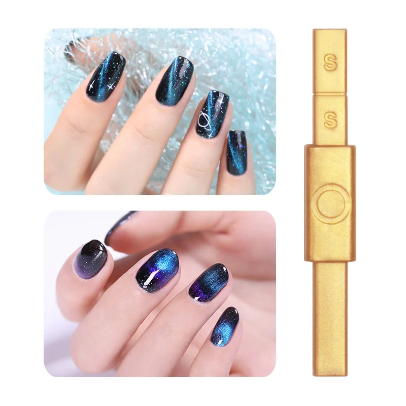 

1 Pc Double-edged Strong Magnetic Stick Black Gold Multi-function Magnet Stick for Cat Eye UV Gel Polish Nail Art Tools