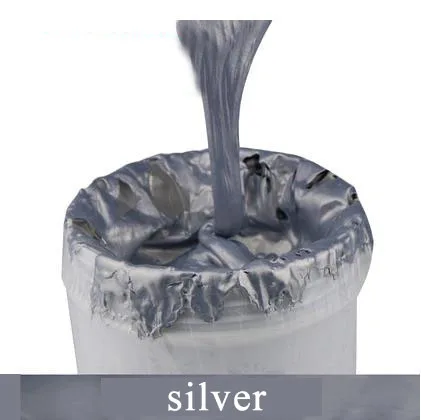 silver 250 г/бутылка трафаретная печать чернила на водной основе золото серебро фиолетовый 10 цветов - Цвет: silver