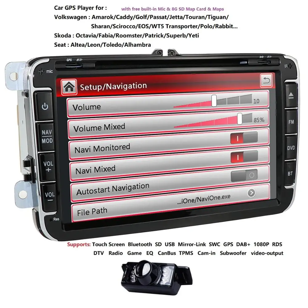 Автомобильный DVD GPS Встроенный микрофон CanBus Поддержка оригинального интерфейса VW