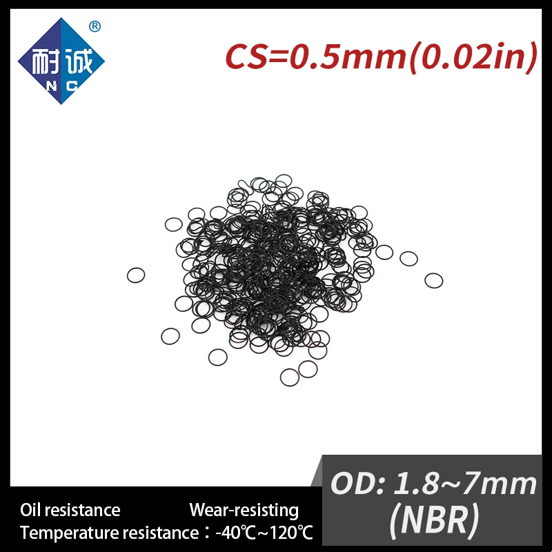 Rubber O Rings Keycap O Rings Silicone O Rings 10PCS/Lot Nitrile Rubber NBR CS 0.5mm OD1.8/2.5/2.8/3/3.5/4/4.5/5/7mm O Ring Gasket Oil Resistant Waterproof