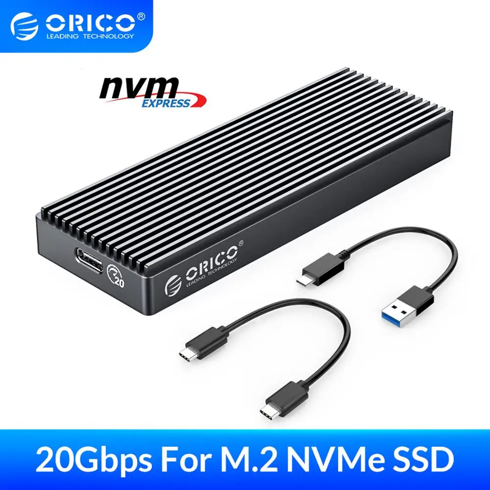 M.2 NVME SSD Enclosure Type-C Solid State Drive Mobile Case HDD Case with USB Cable for M2 SSD 20Gbps / 10Gbps / 5Gbps external hard drive case ssd enclosure hard drive enclosure hard disk case external hard drive box hdd case enclosure