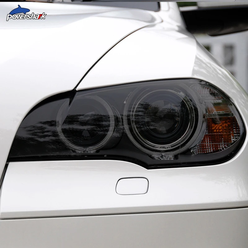 자동차 헤드라이트 색조 스모크 블랙 보호 필름, 프론트 라이트 투명 TPU 스티커, BMW X5 E70 M 2007-2013 액세서리, 2 개